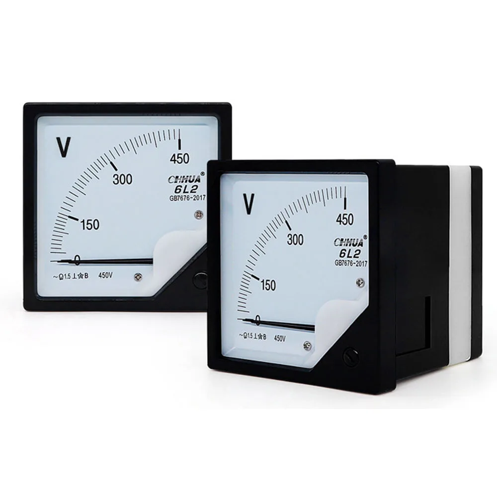 

6L2 AC Voltmeter 5V 10V 15V 20V 25V 30V 50V 100V 150V 300V 450V 500V 600V 800V 1000V 1KV Analog Voltmeter Voltage Panel Meter