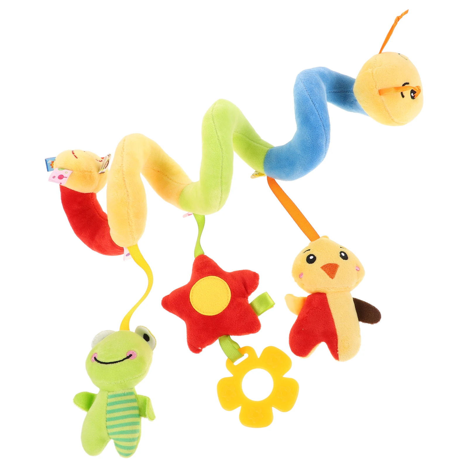 Stroller Crib Spiral Hanging Activity For Baby Infant 0-12 Months Soft Cotton Squeaky Tactile Auditory Stroller Hanging