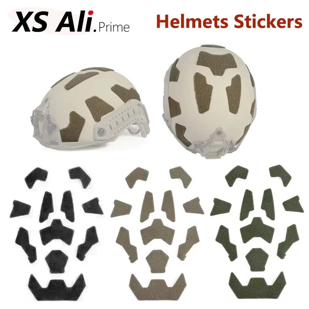 11PC Tactical FAST Helmet Patch Set - No Drill Adhesive Hook & Loop Stickers for Super High Cut Helmets