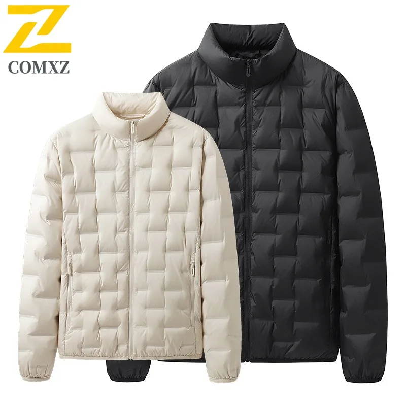 

COMXZ Мужской рабочий пуховик для отдыха с воротником-стойкой, утолщенная теплая парка в корейском стиле, морозостойкая зимняя стеганая подкладка