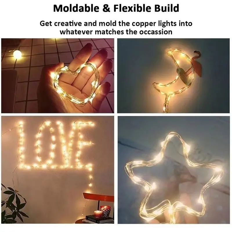 ABKP-LED Fairy Lights, Battery Operated String Lights LED Ultra Thin Copper Wire Mini Fairy Lights For DIY Home