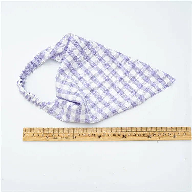 Classic small grid elastic triangular scarf, women's hair bun headscarf, headwear, party, beach hair accessories hair bands view 4