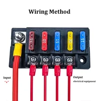 Caja de fusibles de cuchilla para barco automotriz, bloque de fusibles marino de 4 vías, 12-32V, 4 circuitos con cubierta-A02G