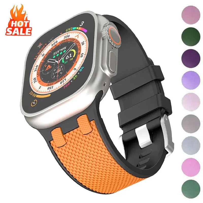 Silikonband Kohlefaserarmband Herren Sportarmband für Apple Watch 41 mm 42 mm 44 mm 45 mm 46 mm 49 mm iWatch Serie 11 10 9 8 7 6 SE