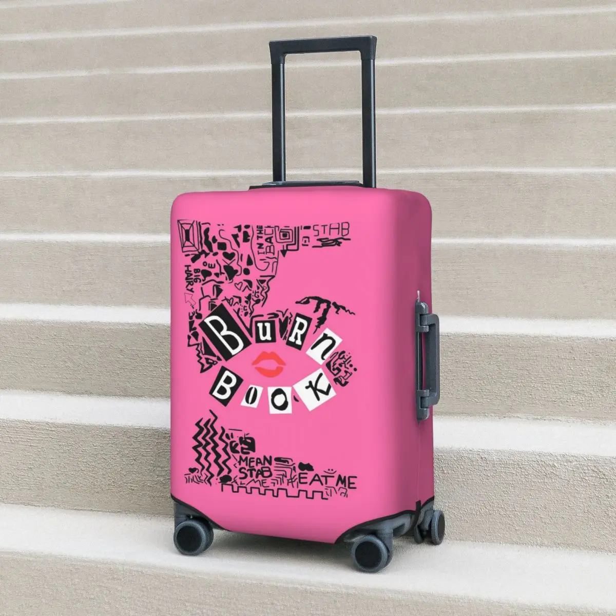 

Burn Book - Mean Girls Suitcase Cover Protection Elastic Travel Luggage Protector Covers for 18-32 Inch