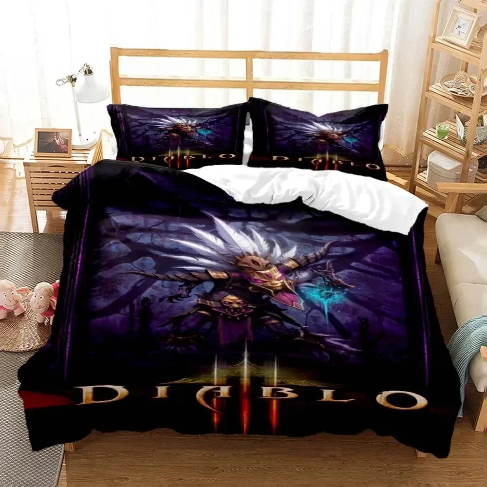 Game Diablo Bedding Set Boys Girls Twin Queen Size Duvet Cover Pillowcase Bed Kids Adult Fashion Home Textileextile