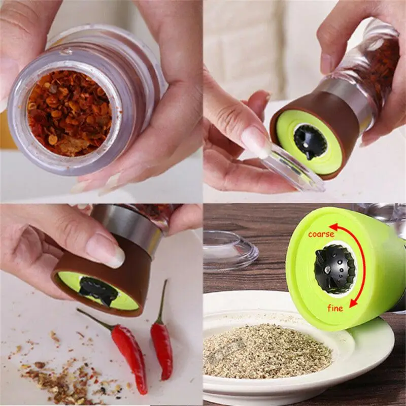 Manual Salt And Pepper Grinder Reusable High Quality Food Herb Spice Mills Jar Containers Glass Gadgets Household Kitchen Tools