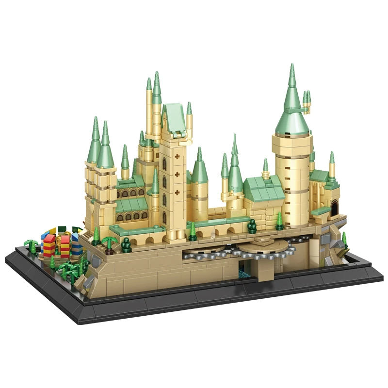 1988 pièces MOC château magique Architecture médiévale blocs de construction ensemble modèle modulaire créatif avec musique Puzzle jouets cadeau de noël