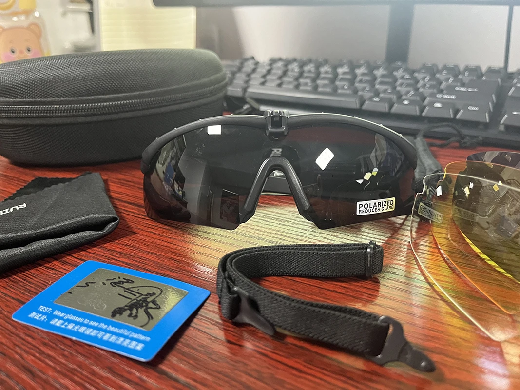 

Tactical Hunting Goggles CS Airgun Windproof Shooting Glasses Outdoor Cycling Motorcycle Safety Glasses 3 lenses