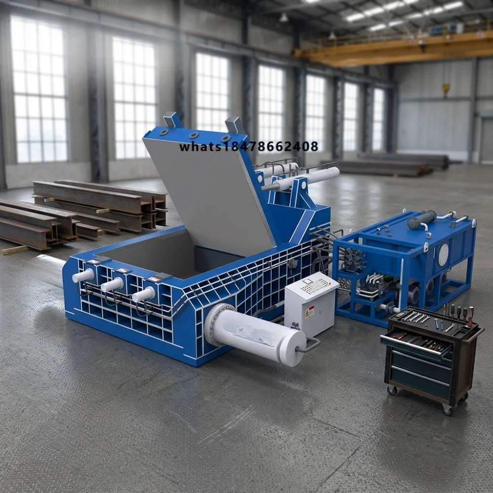 Hydraulic Automatic Metal Baler Machine Scrap Compactor Briquetting Baling Press