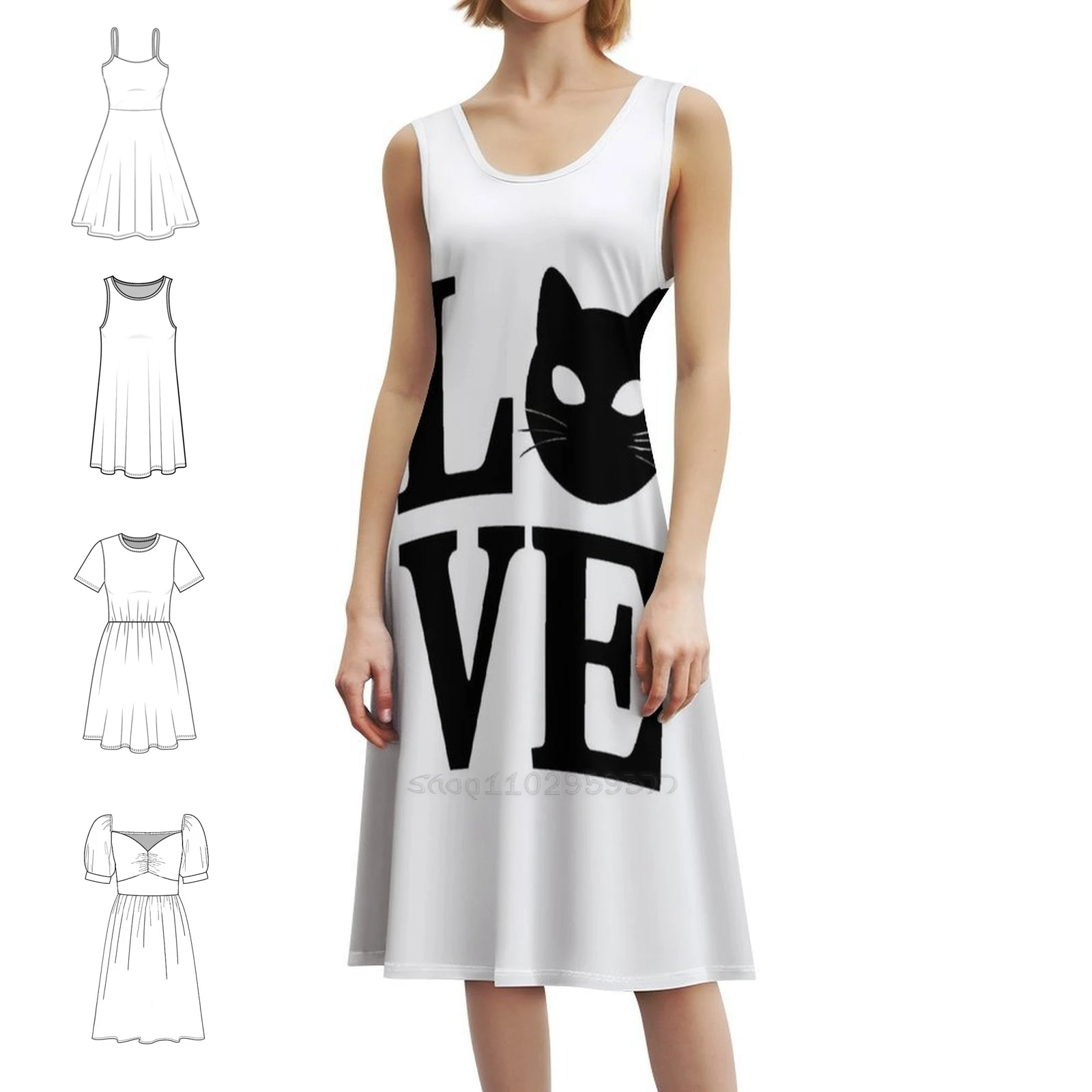 

Женское уличное платье в стиле хип-хоп Cat Love с графическим принтом, праздничная клубная одежда Cat Love, милое забавное платье для домашних животных на день Святого Валентина