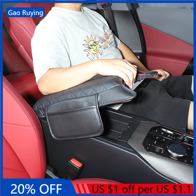 

Gao Ruying для BMW X3 G45 2025-2026, кожаный черный автомобильный подлокотник с центральным управлением, сумка для хранения, аксессуары для интерьера автомобиля