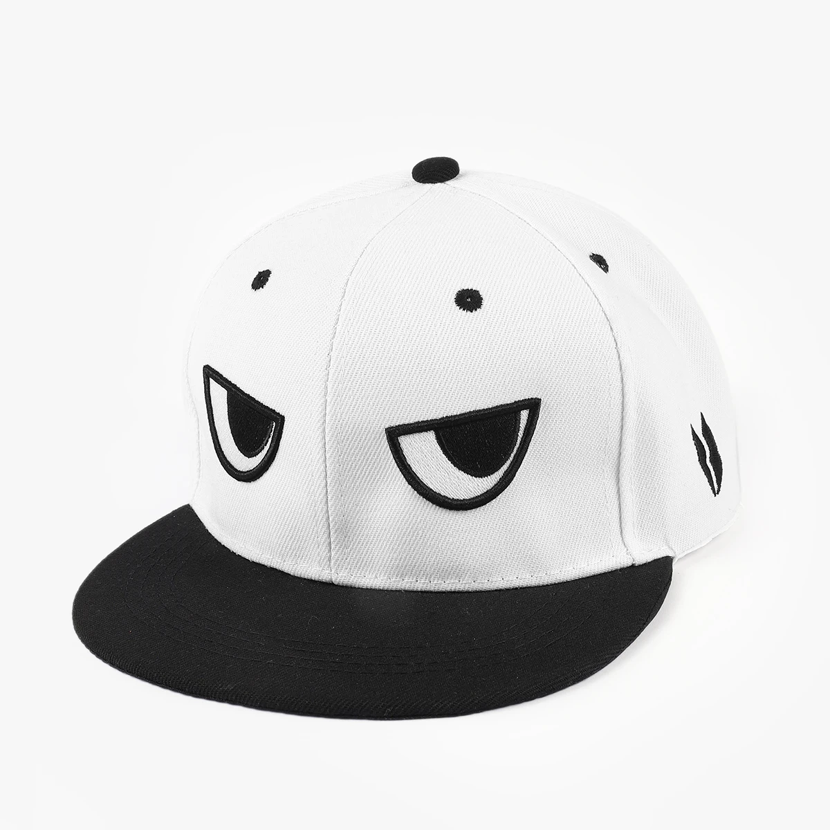 Personalized Trend Embroidery Eye-Side Heart-Shaped Hard-Top Flat-Brim Couple-Friendly Versatile Sun Hat Baseball Cap
