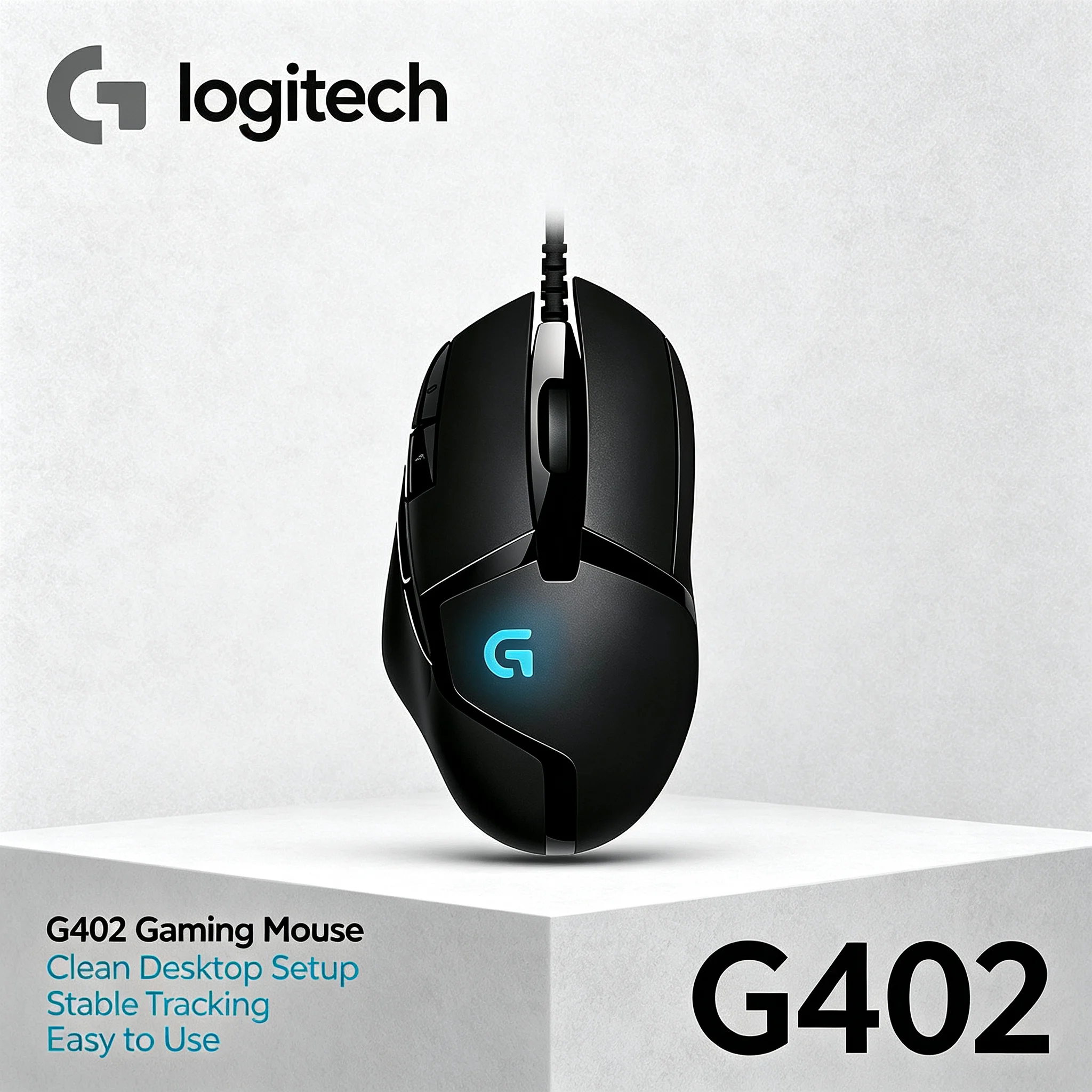 Logitech G402 Hyperion Fury Gaming Mouse Wired Ergonomic Mice For FPS MOBA PC Game Player