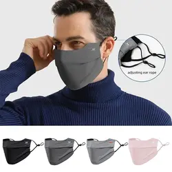 Copertura per il viso in Nylon maschera per il viso con protezione solare maschera per il viso in seta di ghiaccio lavabile in tinta unita riutilizzabile e traspirante