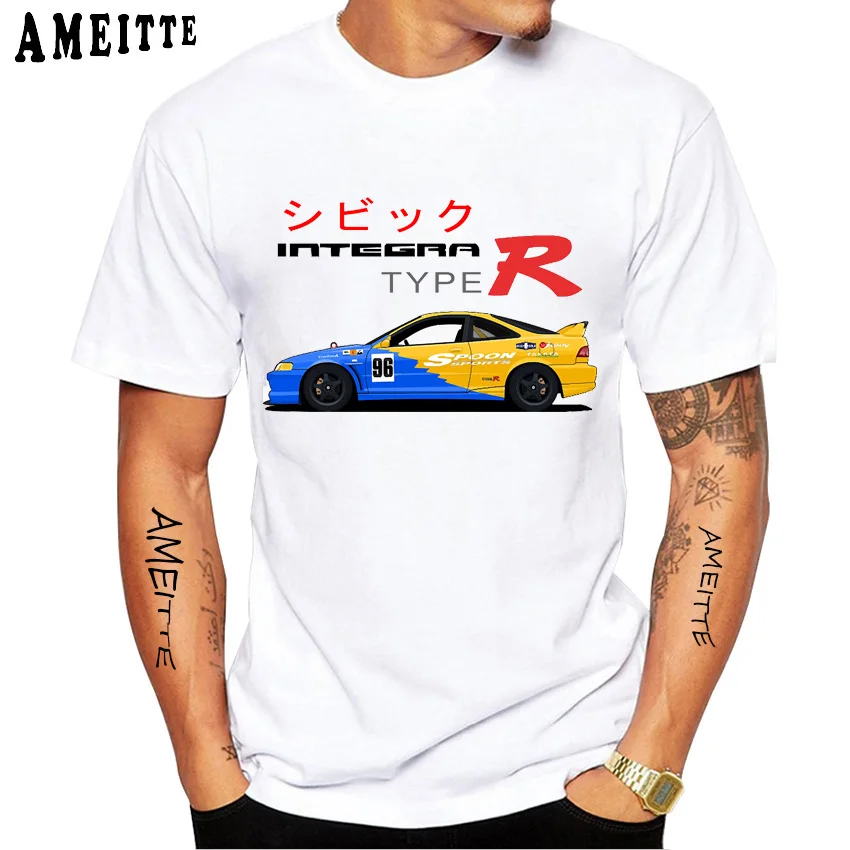 Integra Type R Spoon Sport T-Shirt Summer Men Short Sleeve Hip Hop Boy Casual Shirt Civic Type R eg EK Car Classic White Tees