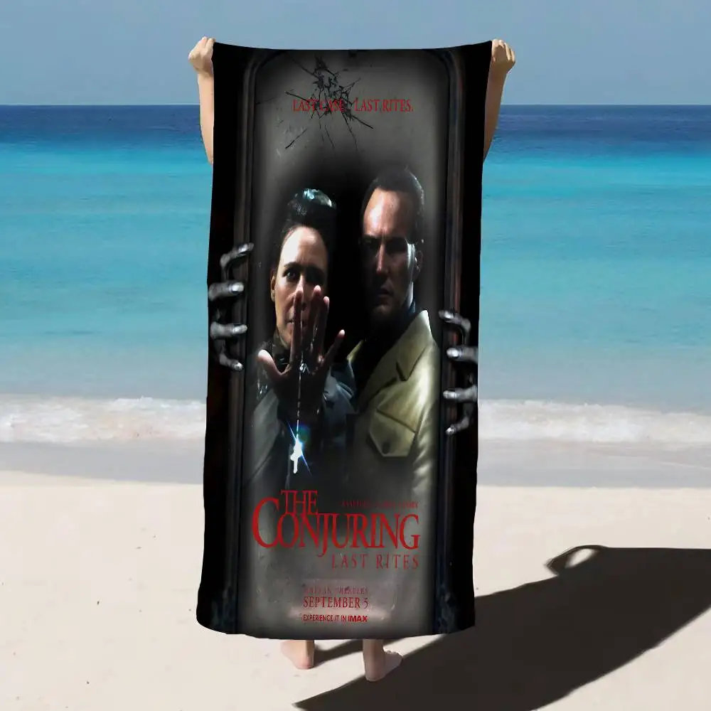 منشفة الشاطئ The Conjuring Last Rites للأطفال، منشفة حمام مخصصة، منشفة حمام السباحة، هدية للإجازات، منشفة نزهة، هدية للحفلات