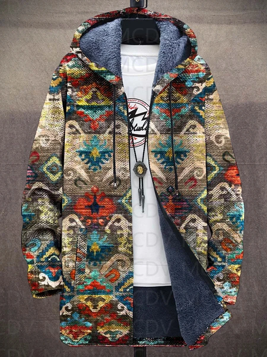 

Зимняя мода, мужской плащ на молнии, абстрактное искусство, 3D принт, плюшевая толстая толстовка на молнии, нейтральная уличная повседневная теплая куртка Z0353