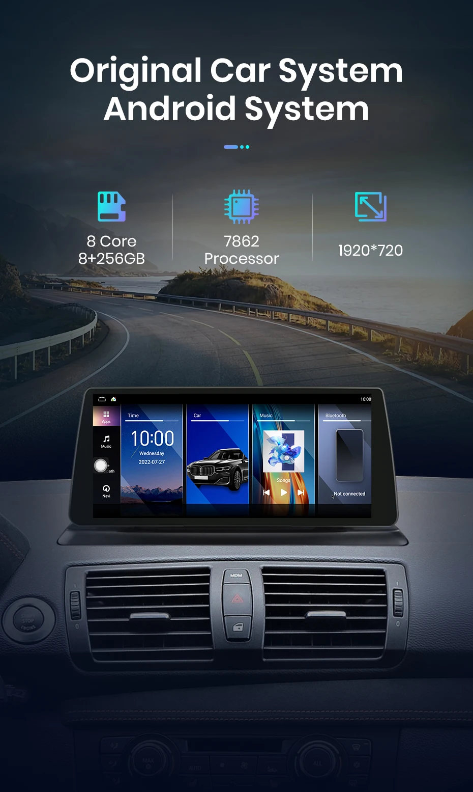 Junsun Drahtloses Carplay Android Auto Autoradio für BMW 1er E81 E82 E87 E88 2005–2012 4G WiFi GPS Intelligente Systeme Stereo – Detail 5