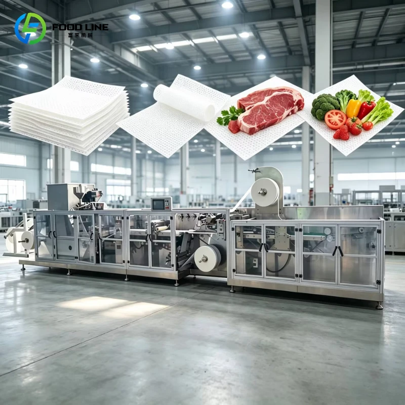 Top Quality Customized Food Absorbent Pad Making Machine with Pe Film Nonwoven for Meat Tray Super Absorbent Production Line
