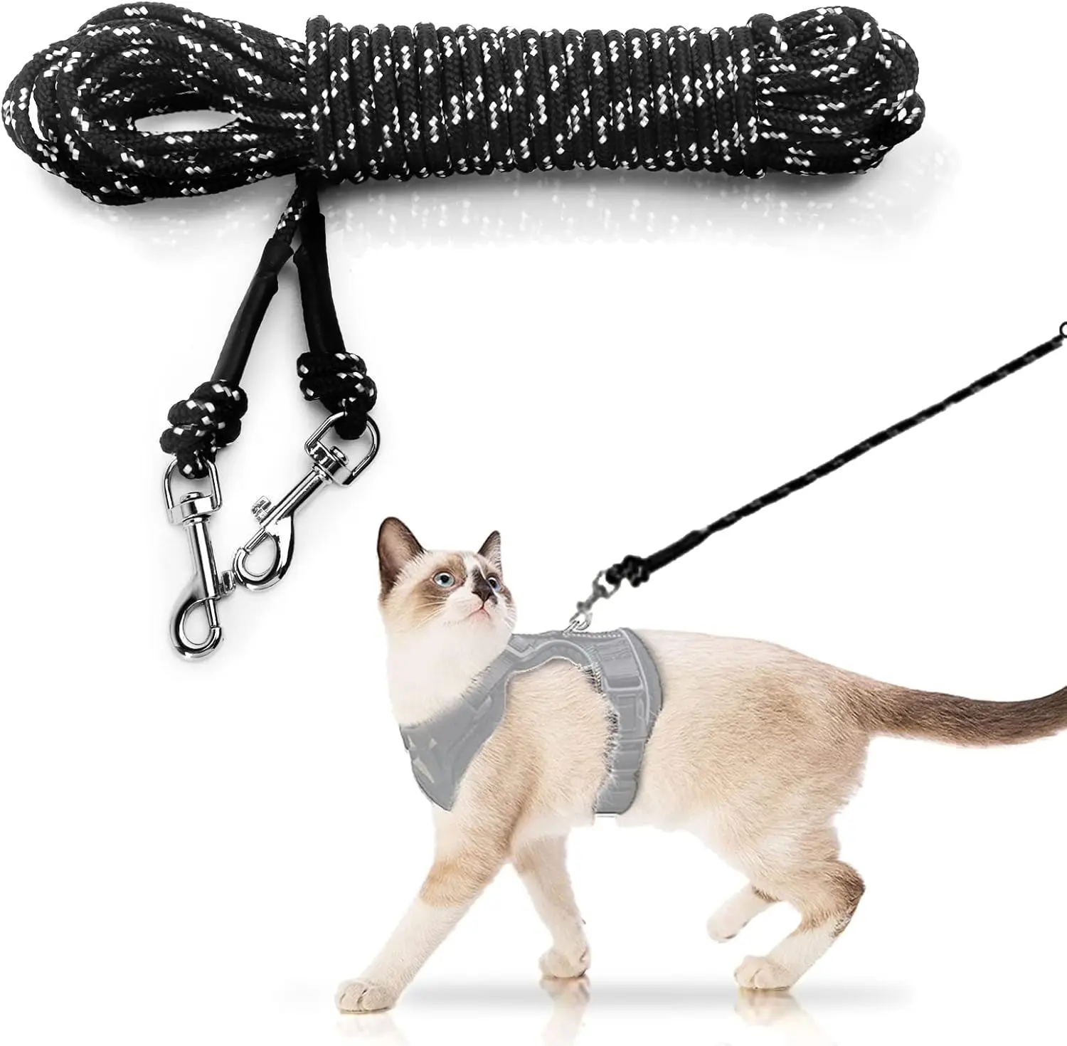 

15FT Extra Long Cat Leash for Outdoor, Lightweight Thin Lead for Small Animals, Rabbits, Kittens, Puppies