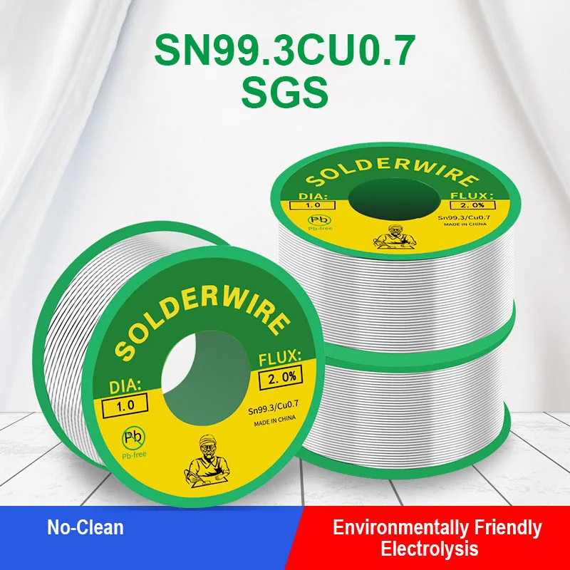 

50G Professional Soldering Iron Wire Lead-Free Sn99Ag0.3Cu0.7 Eco Tin Solder Welding Point With Rosin Flux For Electronic Tools