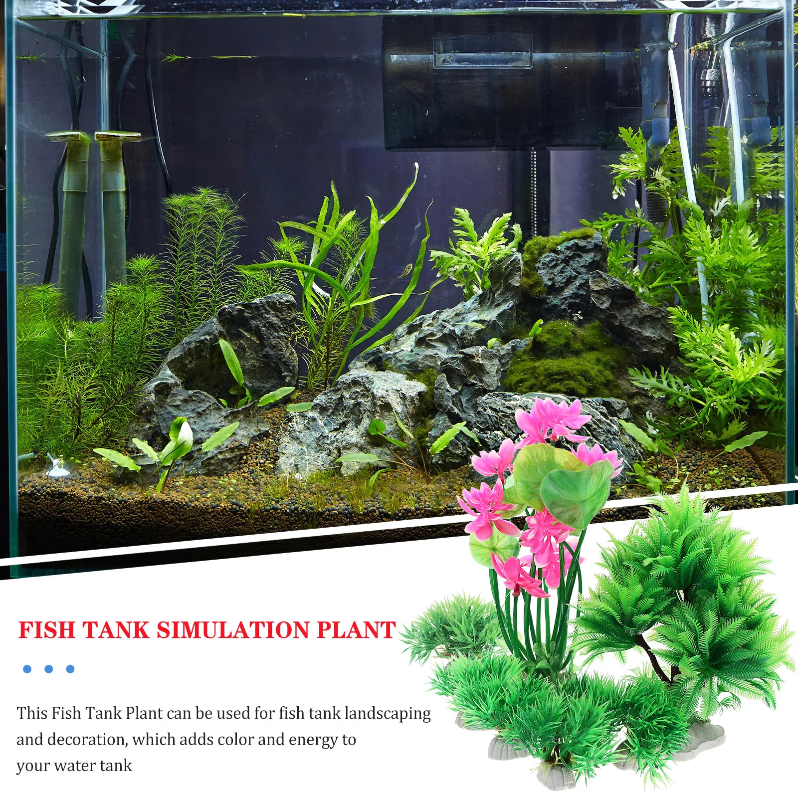 

8pcs Aquatic Plants Decorations Realistic Artificial Fish Tank Accessories Lifelike Aquarium Plant Plastic Safe Water Long Use