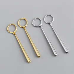 New Fashion Long Pendant Drop Earrings For Women Glossy Copper Elegant Female Dangle Earring Piercing Accessories Jewelry Gifts