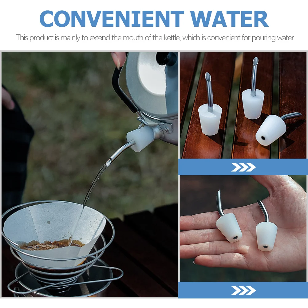 

Portable Coffee Pot Filter Spout Silicone Stainless Steel Kettle Extension For Camping Outdoor Water Pouring Coffeepot