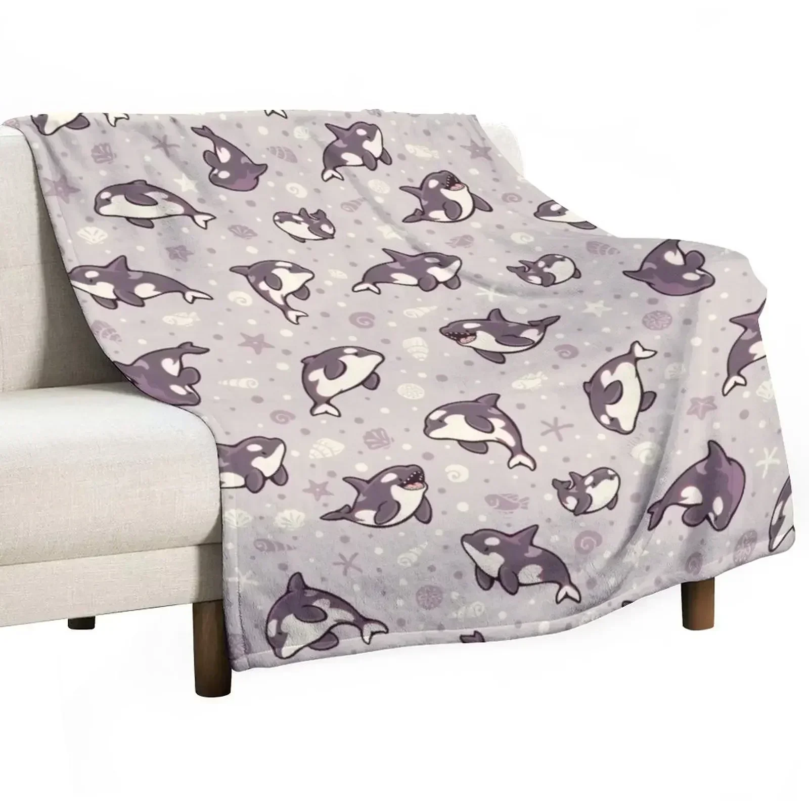 

Jelly bean orcas Throw Blanket for babies Plaid on the sofa Shaggy Blankets
