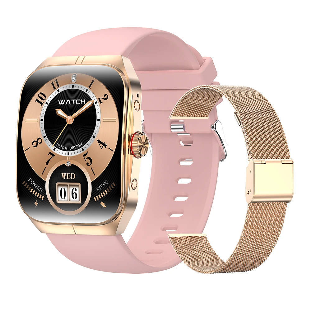 2026 HK80 Smart Watch With Extra Strap 1.95inch Amoled NFC BT Call Heart Rate Multi Sport Modes 300mah Health Reloj Smart Watch