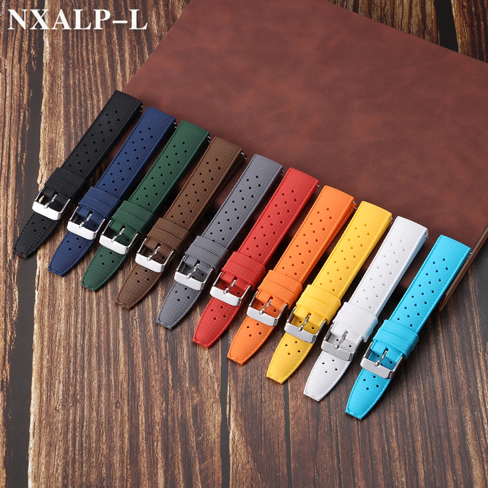 20mm 22mm Tropical Rubber Strap for Omgea for Swatch Silicone Watch Band for Oris for Seiko for Citizen Quick Release Watchbands