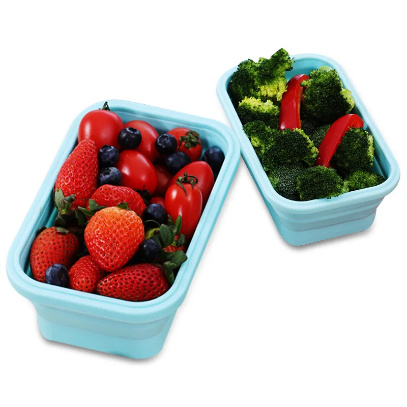 4pcs Food Storage Containers - Collapsible, Airtight, Freezer & Microwave Safe - Ideal for Leftovers and Fresh Fruit