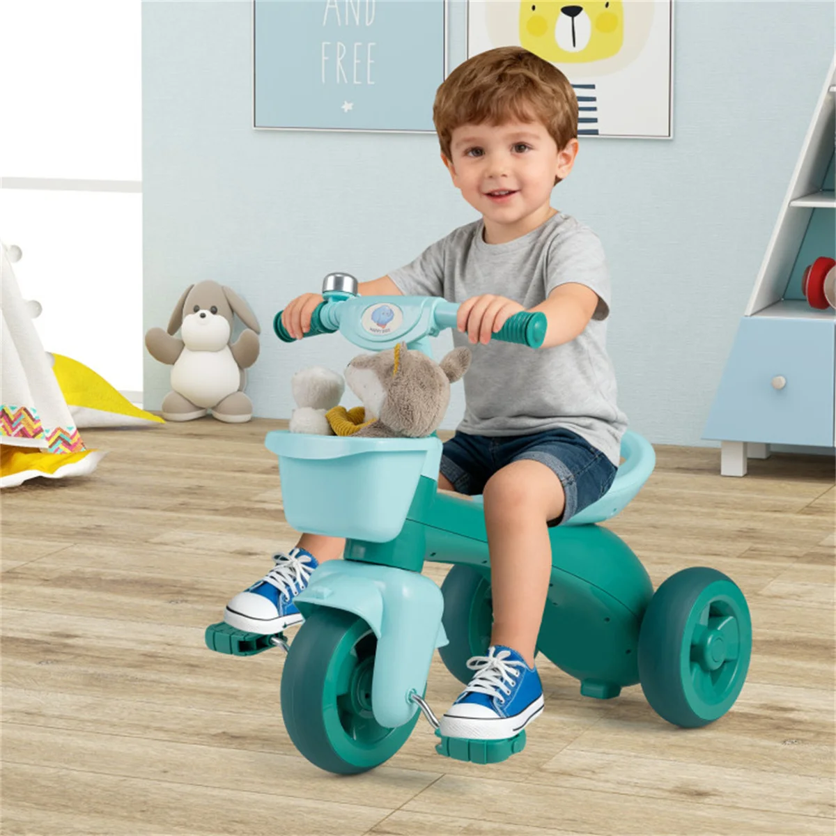 

Toddler Tricycle for 3-5 Years - Stable Triangular Structure, Front & Rear Storage Baskets