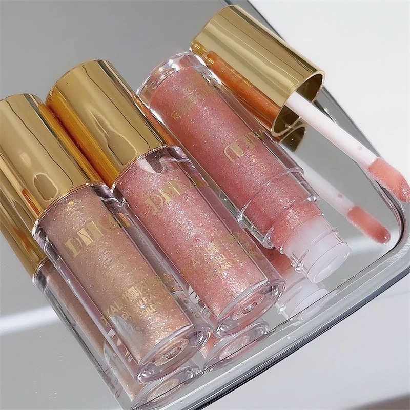 Fine Glitter Glass Lip GLOSS Moisturizing Non-Stick CUP Lip Glaze Lasting Shimmer SHINY Liquid ลิปสติกเกาหลีแต่งหน้าเครื่องสําอาง