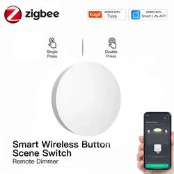 Botón Tuya ZigBee, interruptor de Escena Inteligente, control remoto inalámbrico de encendido y apagado, interruptores de enlace multiescena, automatización de vida inteligente