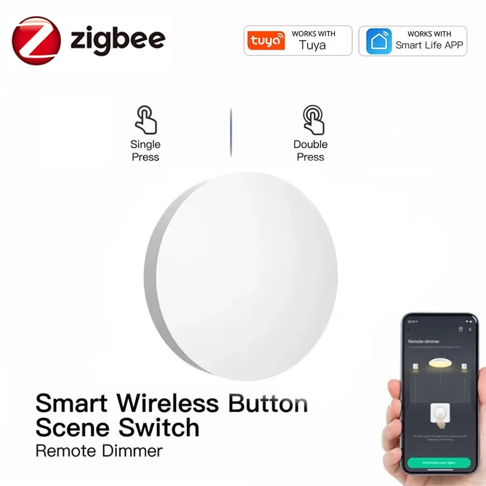 Tuya ZigBee Button Smart Scene Switch Wireless Remote On Off Key Controller Multi-Scene Linkage Switches Smart Life Automation