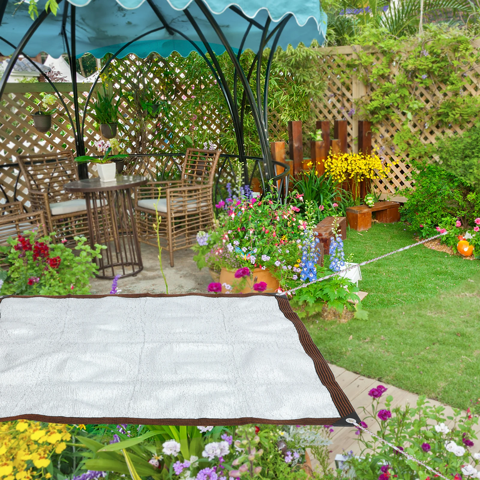 

Sunscreen Shade Net Thick Shading Insulation for Garden Water Proof White Trees