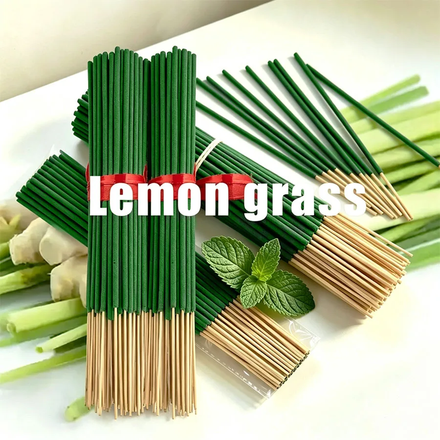 Handmade Lemongrass Scented Sticks, 22cm Strong-Scented Incense Sticks, Long-Lasting Fragrance, Suitable for Outdoor Activities, Camping, Barbecuing, Yoga, Reading, and Relaxing
