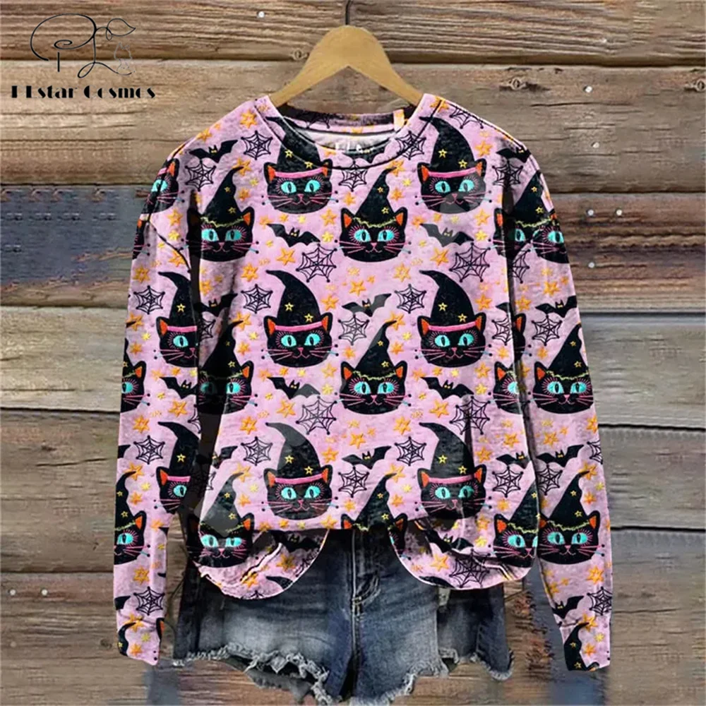 Christmas Santa Claus Cat Dog Knitted Ugly Sweater Graffiti Retro Vintage 3DPrint Pullover Harajuku Casual Funny Streetwear X14