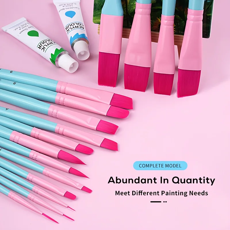 مجموعة فرشاة ألوان مائية من النايلون، مجموعة فرشاة قضيب أزرق، لوحة زيتية للتعلم، لوحة أكريليك، ألوان مائية، مجموعة فرشاة فنية للرسم الصخري
