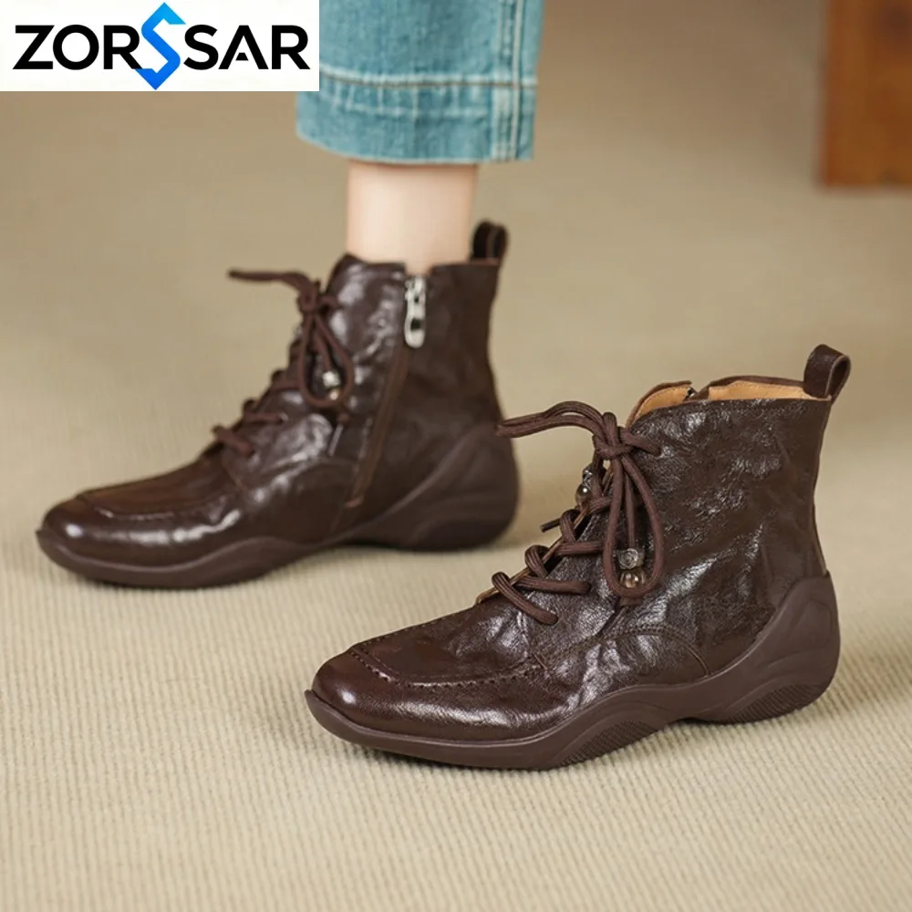 Women Boots Winter Flat Short Vintage Comfortable Snow Boots Women Comfortable Anti-slip Walking Shoes for Women Botas De Mujer