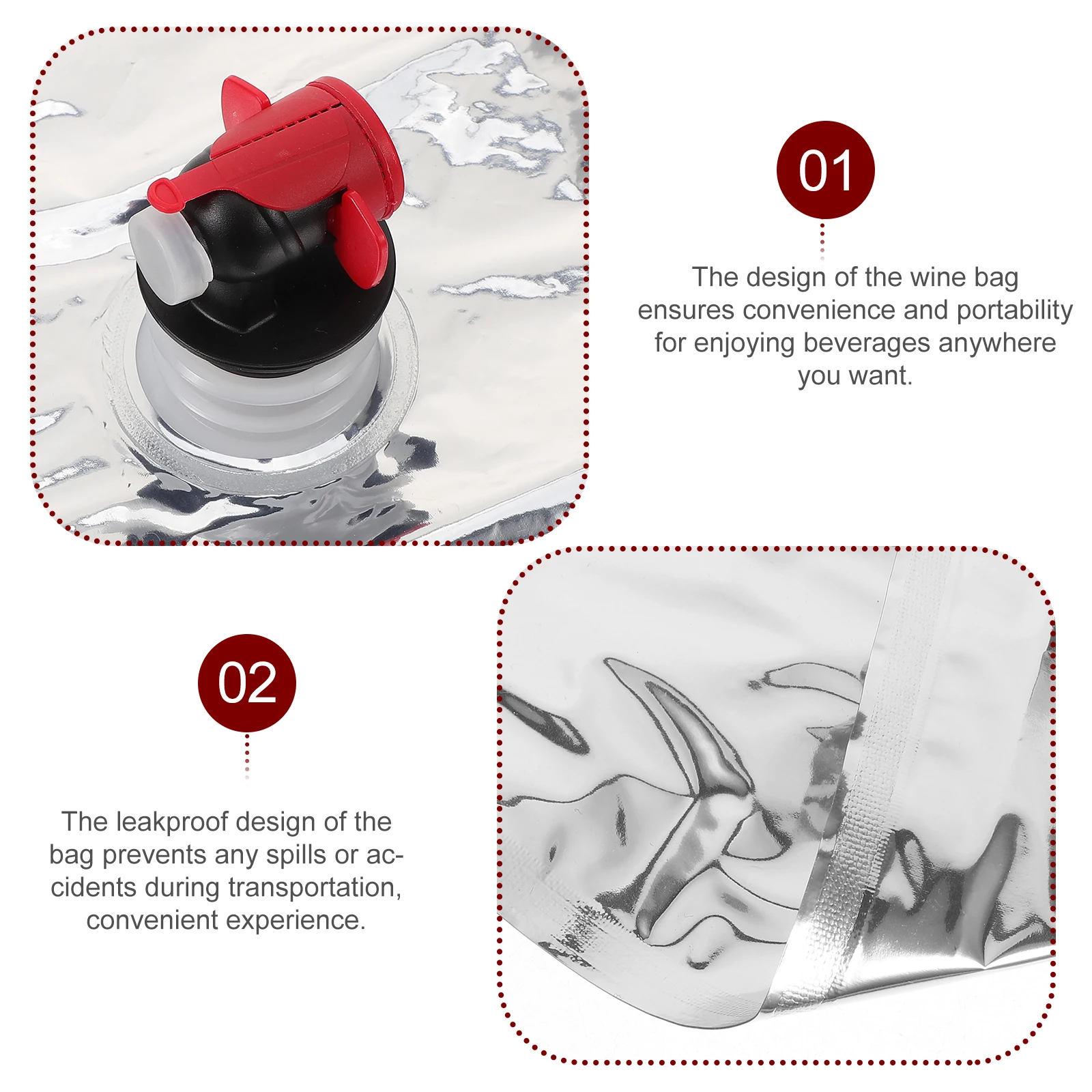 

6 Pcs Foldable Bag Reusable Thick Leakproof Refillable 2L Beverage Container Travel Drink Pouch Storage Bag