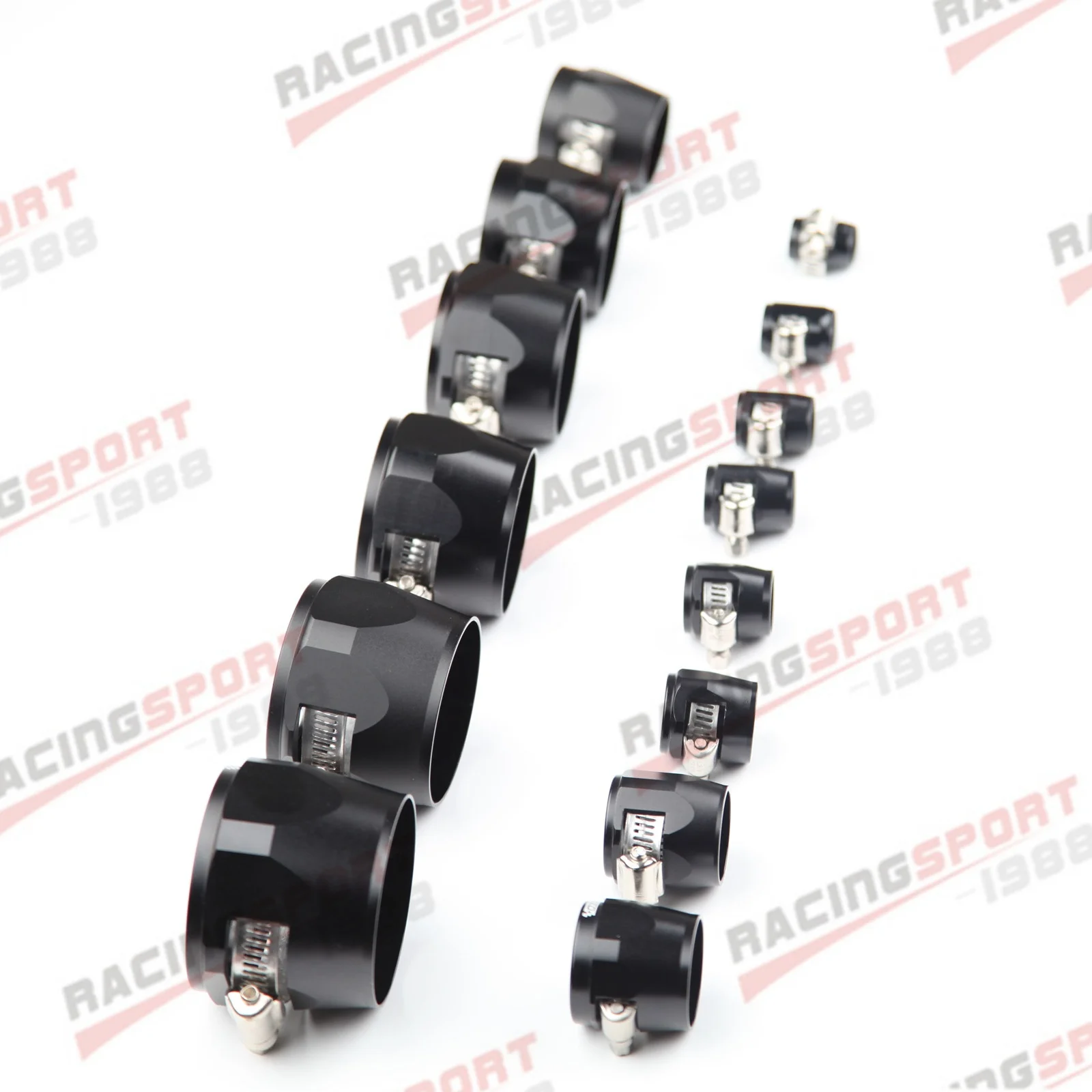 

1lot=2pcs Hose Clamp AN4 AN6 AN8 AN10 AN12 End Fuel Pipe Clip Oil Water Tube Hose Fittings Finisher Clamps Hex Finishers