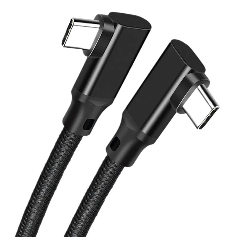 Cable USB 3,2 tipo C Gen 2, línea de ángulo recto de 10Gbps, Cable corto de carga rápida PD 4K 60Hz para más dispositivos tipo C