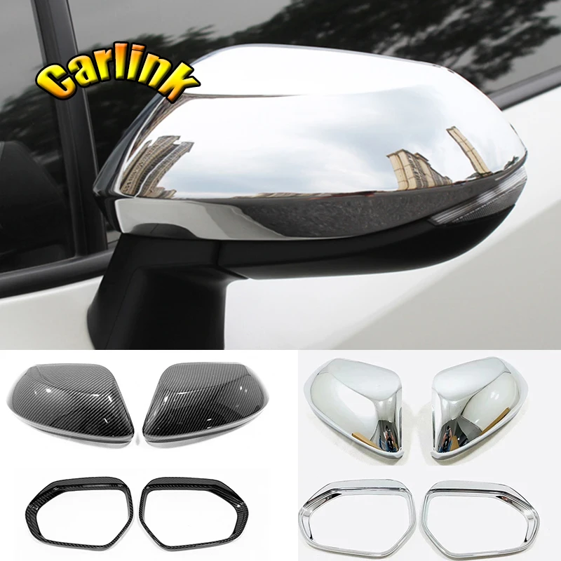 

For Toyota Aqua 2021 2022 ABS Chrome/Carbon/Black Car Side door mirror cover Rain eyebrow decorative cover Exterior accessories