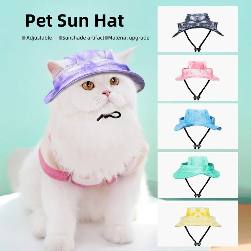 Dog Cat Hat Sun Hats Dog Baseball Cap Dogs Trucker Hat Pet Hats for Small Medium  Dogs Cats with Ear Holes Adjustable Drawstring