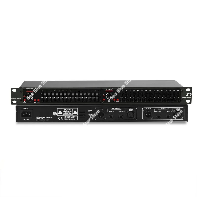 Professional Double15-band Equalizer Home Conference Performance Bar High School Bass EQ Tuner Noise Reduction Digital Equalizer