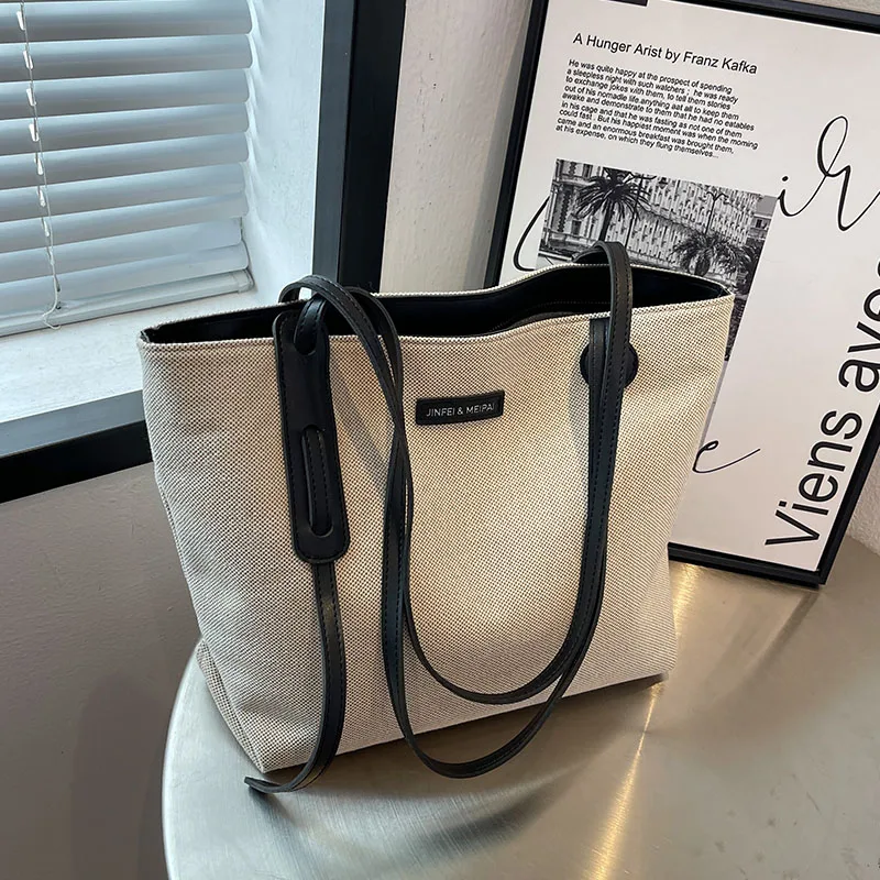 Grote Capaciteit Forenzenkantoor Handtas 2023 Nieuwe Canvas Damestas Luxe Ontwerp Schouder Reizen Boodschappentassen Big Fashion Tote
