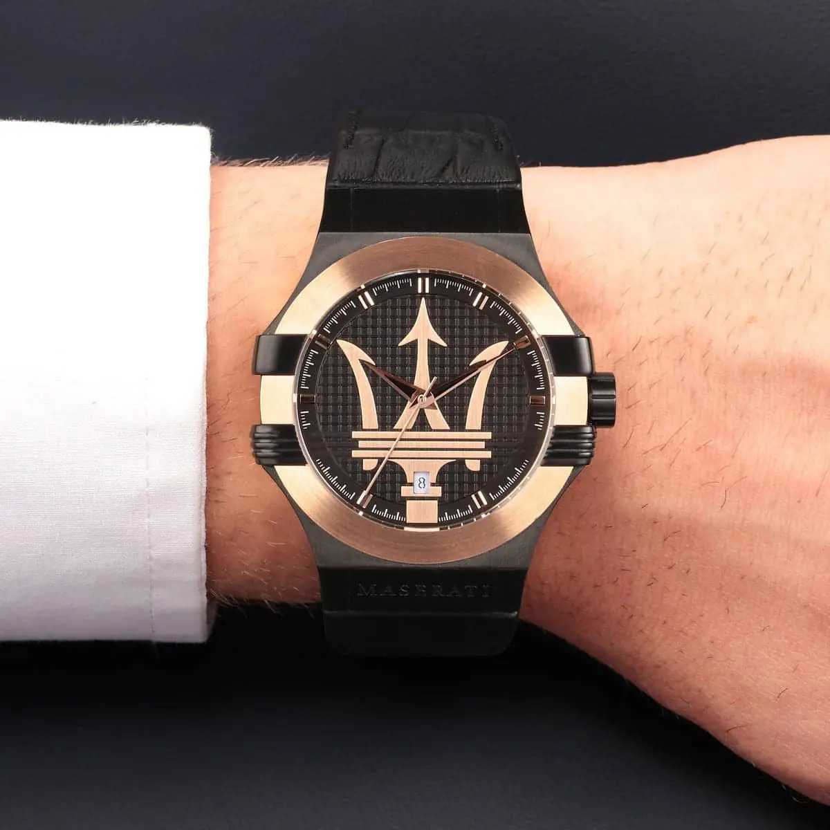 ساعة مازيراتي للرجال عصرية متعددة الوظائف كبيرة ترايدنت أوروبا والولايات المتحدة ساعة فاخرة شي يينغ أصلية مقاومة للماء